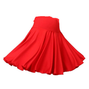 夏天大码中老年妈妈跳舞半身裙广场舞交谊舞拉丁舞短裙牛奶丝面料