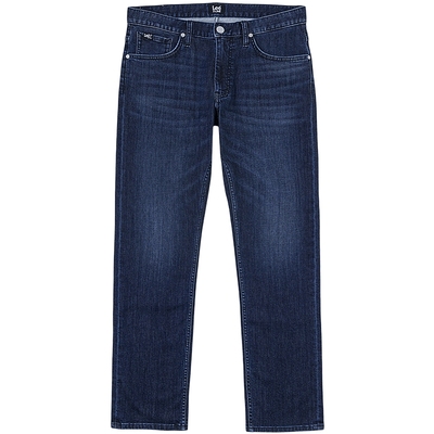 【726磨毛直筒裤-胶片蓝】Lee25冬新标准中腰深蓝色男牛仔裤保暖