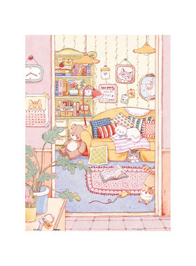 3djp小猫插画平面塑料拼图