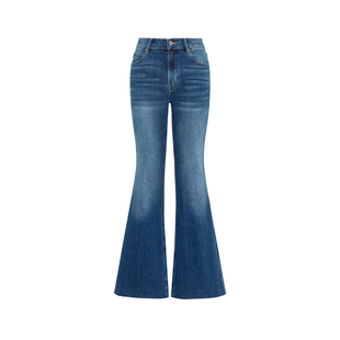 CASUALSTROLL 复古舒适百搭显瘦中腰弹力喇叭裤「蓝调时刻」S004