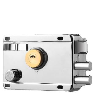 老式门锁家用通用型锁具防盗大门铁门外装木门农村不锈钢牛头入户