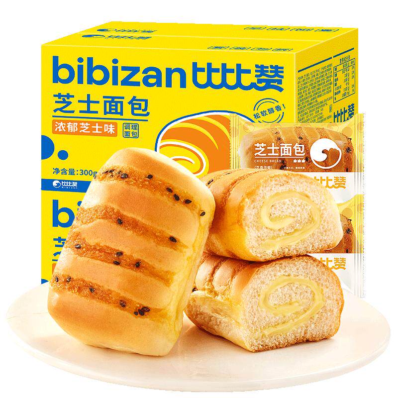 比比赞芝士面包整箱早餐糕点心代餐充饥解馋零食休闲食品小吃批发