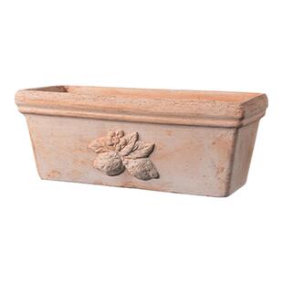 deroma帝罗马透气长方条形陶盆西西里柠檬浮雕绿植盆栽保水花盆