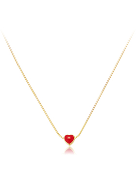法式高级感小红心项链女