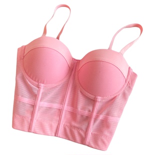 Short sport camisole with fishbone带鱼骨短款网纱运动吊带背心