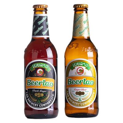 老挝啤酒白啤原装进口生态精酿小麦清爽型330ml黑啤24瓶整箱