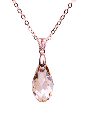 玫瑰金色七夕轻奢ins水滴吊坠