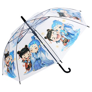 儿童雨伞2025新款男女童上学可爱小学生透明伞长柄伞全自动幼儿园