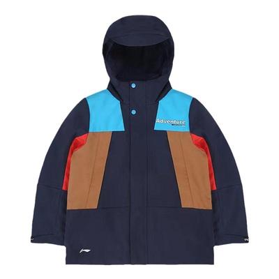 李宁正品冬季男童运动休闲三合一摇粒绒连帽冲锋衣外套YWBS025