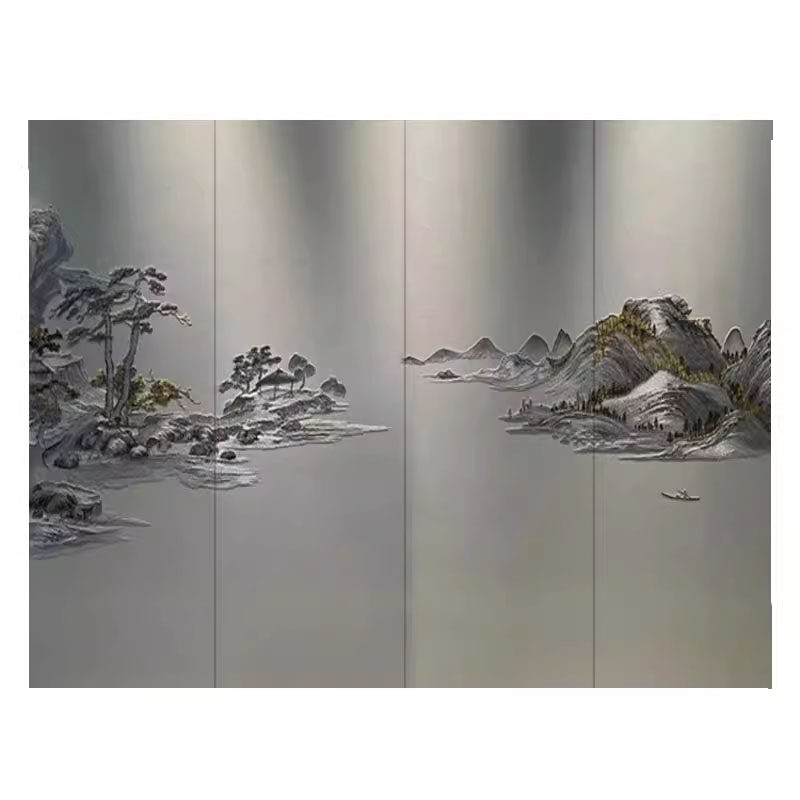 中式客厅电视沙发床头卧室酒店玄背景墙软包