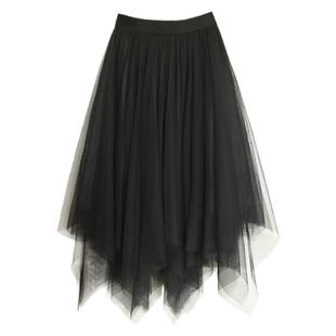 不规则半裙半身裙子2025秋冬季新款纱裙蓬蓬裙中长裙冬裙女超好看