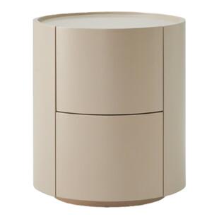 意式极简实木床头柜奶油风设计师卧室家用储物大容量小户型烤漆