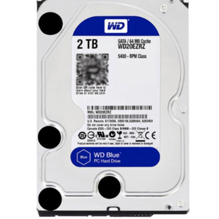 西数2T台式机硬盘WD20EZRZ CMR垂直机械盘5400转64M家用办公存储
