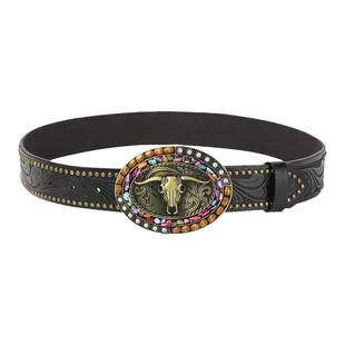 欧美复古个性金属扣腰带西部牛仔皮带时尚民族风女士腰带