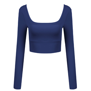 长袖瑜伽服上衣带胸垫高级感美背速干时尚专业运动T恤健身房新款