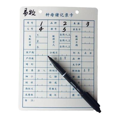 母猪加厚记录卡分娩档案卡双面
