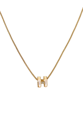 GMI贝壳H字母锆石项链女