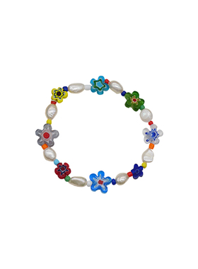 赵露思同款琉璃串珠花朵手链