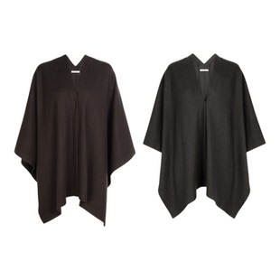 LYNEE【巴黎左岸】简约女士廓形羊毛披肩 一衣两穿斗篷针织衫25冬