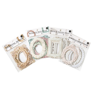 浪漫邂逅镂空浮雕手帐拼贴卡复古边框相框ins手账造景diy装饰素材