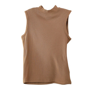 半高领无袖打底衫加绒保暖内搭修身显瘦女士秋冬新款时尚T恤上衣