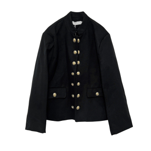 复得先生金属双排扣毛呢外套法式宫廷风轻奢潮流立领夹克男女上衣