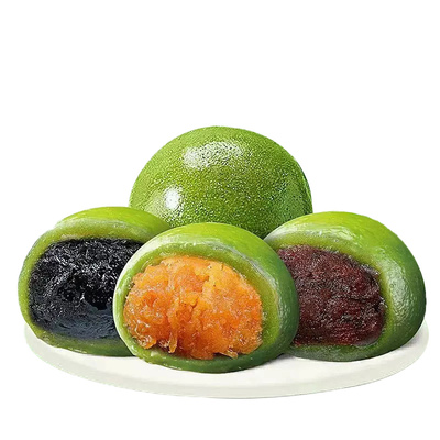 艾草青团整箱网红蛋黄肉松黑芝麻红豆沙清明果时令糯叽叽糕点团子