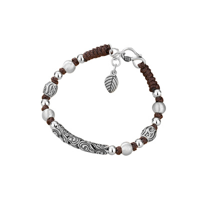 纯银999祥云纹男生手链复古高级感民族风编织手绳男款手链