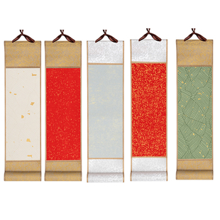 迷你空白卷轴宣纸软笔毛笔字书法国画专用作品纸半生熟美术专用画轴挂画挂轴画卷手卷婚书蜡染洒金文创半熟小