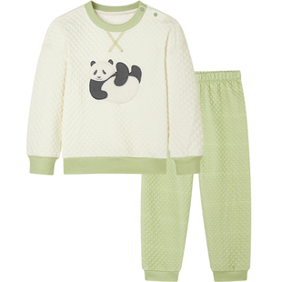 ibaby×outlast太空科技恒温小奶泡四面弹空气层家居服套装儿童套