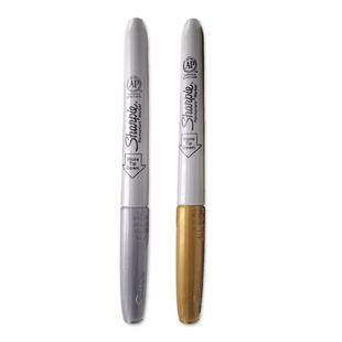 sharpie马克笔锐意签名笔金色银色黑色油性防水速干实验室记号笔