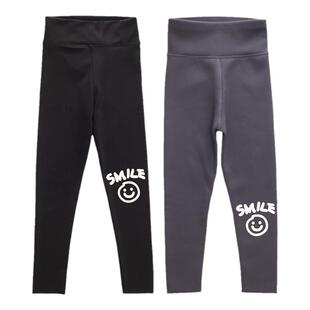 女童裤子儿童鲨鱼裤春秋女孩加绒打底保暖运动速干排汗高腰瑜伽裤