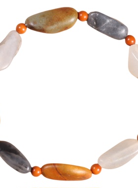 和田玉籽料原石独籽随形手链