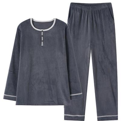 海岛绒睡衣男2025秋冬舒适柔软