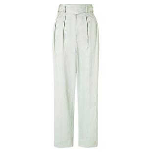 极简风！简约纯色裤子女高腰显瘦萝卜裤工装风锥形长裤绿纯棉府绸