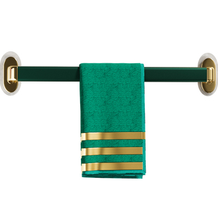 轻奢毛巾架免打孔卫生间单杆浴室厕所收纳浴巾挂杆太空铝置物架子