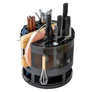 旋转刀架多功能放菜刀菜板刀具砧板筷笼筷子笼筷筒一体厨房置物架