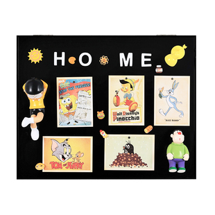 大熊胖虎电表箱装饰画磁吸冰箱贴弱电源遮挡挂画创意黑板画遮丑