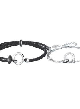 莫比乌斯环情侣手链纯银男