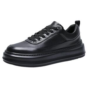 沸梵头层牛皮发泡轻软底增高板鞋