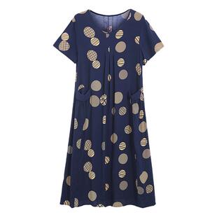 加肥加大码300斤中老年棉绸遮肉连衣裙女中长款200斤胖妈妈装裙子