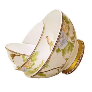 景德镇陶瓷 琴瑟和鸣陶瓷餐具套装碗碟盘家用轻奢送人礼品高档