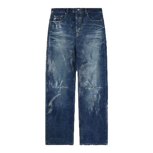 【免费改裤】WE11DONE女士亮面涂层阔腿牛仔裤