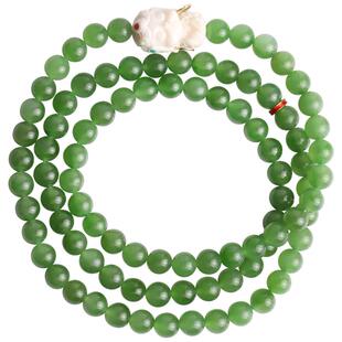心斋堂【绿度母】天然和田玉碧玉苹果绿手串女国风新中式玉石手链