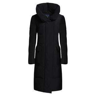 靓诺冬季羽绒服白鸭绒大码中年长款黑色大翻领加厚外套LY18491A