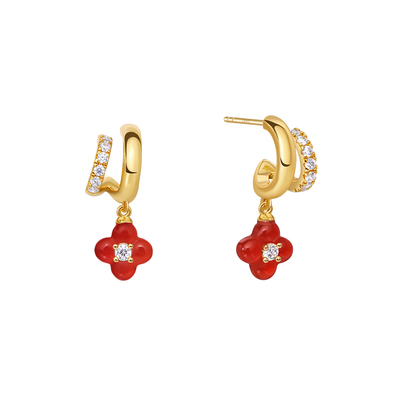 ARSIS幸运符号鸿运四叶草耳钉