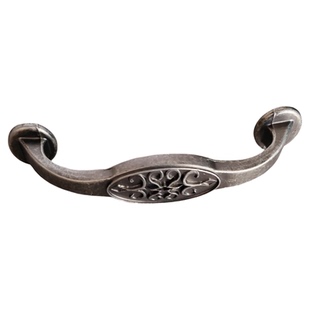 古镍色表面花纹柜门拉手优质锌合金五金配件把手