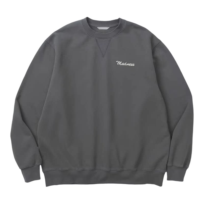 现货 MADNESS  FADED CREW SWEATER 水洗做旧刺绣卫衣 余文乐25AW