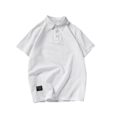 夏季简约纯色翻领短袖POLO衫男潮