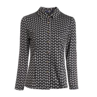 香沐兰长袖衬衣春秋新款黑色上衣女内搭气质显瘦通勤大码格纹衬衫